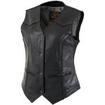 Milwaukee Leather Women’s Road Queen Black Braided Buffalo Leather Motorcycle Vest – LKL4713 - Image 12
