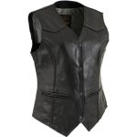 Milwaukee Leather Women’s Road Queen Black Braided Buffalo Leather Motorcycle Vest – LKL4713