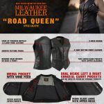 Milwaukee Leather Women’s Road Queen Black Braided Buffalo Leather Motorcycle Vest – LKL4713 - Image 4