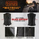 Milwaukee Leather Women’s Mistress Black Side Lace Leather Motorcycle Vest – LKL4714 - Image 5