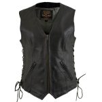 Milwaukee Leather Women’s Mistress Black Side Lace Leather Motorcycle Vest – LKL4714 - Image 13