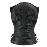 Milwaukee Leather Women’s Winged Black Studded Leather Motorcycle Vest with Reflective Wings – LKL4715 - Image 8