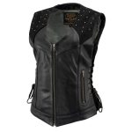 Milwaukee Leather Women’s Winged Black Studded Leather Motorcycle Vest with Reflective Wings – LKL4715 - Image 10