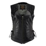 Milwaukee Leather Women’s Winged Black Studded Leather Motorcycle Vest with Reflective Wings – LKL4715 - Image 11
