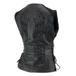 Milwaukee Leather Women’s Winged Black Studded Leather Motorcycle Vest with Reflective Wings – LKL4715 - Image 9
