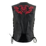 Milwaukee Leather Women’s Bling V-Neck Leather Motorcycle Vest with Rhinestone Detail - Image 12