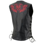 Milwaukee Leather Women’s Bling V-Neck Leather Motorcycle Vest with Rhinestone Detail - Image 13