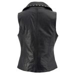 Milwaukee Leather Women’s Dita Black Motorcycle Leather Vest w/ Riveted Lapel Collar – LKL4720 - Image 9