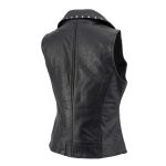 Milwaukee Leather Women’s Dita Black Motorcycle Leather Vest w/ Riveted Lapel Collar – LKL4720 - Image 10
