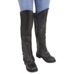Milwaukee Leather LKL6755 Women’s Black Leather Knee High Half Chaps with Zipper Entry