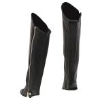 Milwaukee Leather LKL6755 Women’s Black Leather Knee High Half Chaps with Zipper Entry - Image 3