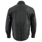 Milwaukee Leather LKM1600 Men’s Black Lightweight Casual Biker Style Leather Shirt - Image 2