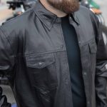 Milwaukee Leather LKM1600 Men’s Black Lightweight Casual Biker Style Leather Shirt - Image 5