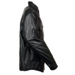 Milwaukee Leather LKM1600 Men’s Black Lightweight Casual Biker Style Leather Shirt - Image 9