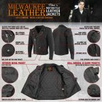 Milwaukee Leather LKM1702 Men’s Vintage Flat Black Motorcycle Biker Leather Jacket w/ CE Armor Protection - Image 2