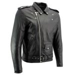 Milwaukee Leather Men’s Classic Armored Black Leather Motorcycle Jacket w/ CE Armor – LKM17020 - Image 9