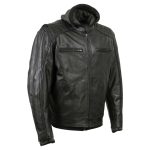 Milwaukee Leather Men’s Alibi Black Leather Motorcycle Jacket w/ CE Armor, Removable Hoodie – LKM17021 - Image 6