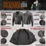 Milwaukee Leather LKM1703 Men’s Classic Black Premium Leather Motorcycle Biker Rider Jacket - Image 2
