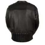 Milwaukee Leather LKM1705 Men’s Black Side Stretch Vented Black Leather Scooter Jacket - Image 2