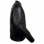 Milwaukee Leather LKM1705 Men’s Black Side Stretch Vented Black Leather Scooter Jacket - Image 7