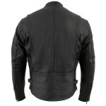 Milwaukee Leather LKM1710 Men’s Black Classic Scooter Style Leather Motorcycle Jacket w/ Removable Thermal Liner - Image 2