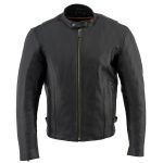 Milwaukee Leather LKM1710 Men’s Black Classic Scooter Style Leather Motorcycle Jacket w/ Removable Thermal Liner - Image 8