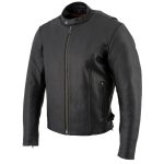 Milwaukee Leather LKM1710 Men’s Black Classic Scooter Style Leather Motorcycle Jacket w/ Removable Thermal Liner - Image 10