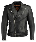 Milwaukee Leather Men’s Premium Black Leather Motorcycle Jacket – Vintage Police Style w/ Side Lace – LKM1711 - Image 9