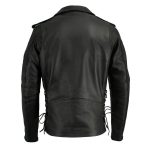 Milwaukee Leather LKM1711TALL Men’s Black Tall-Sizes Side Lace Police Style Leather Jacket - Image 4