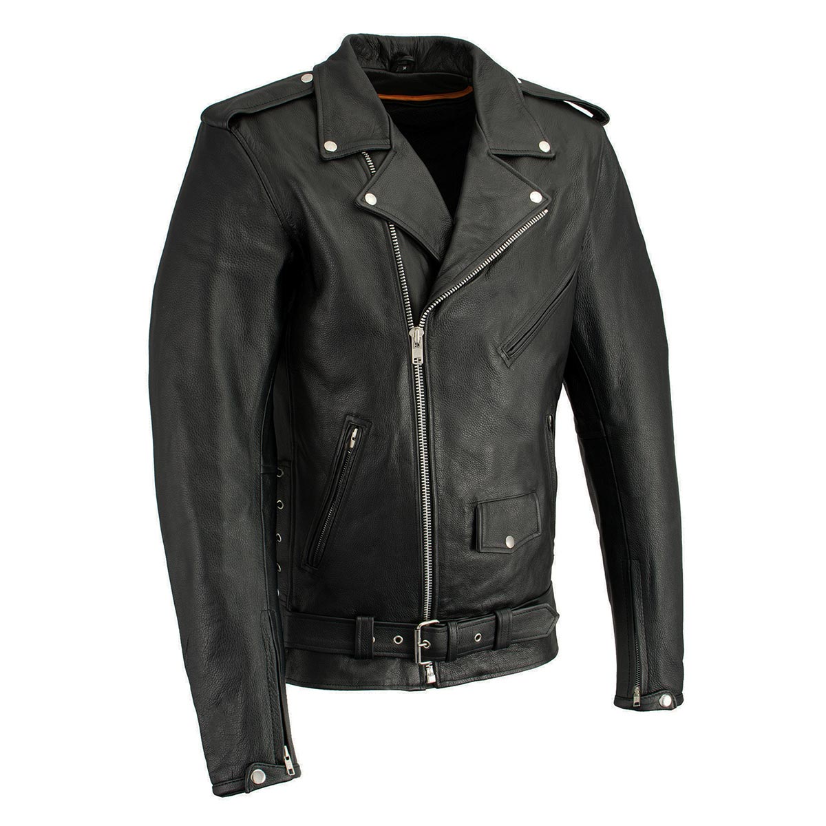 Milwaukee Leather LKM1711TALL Men’s Black Tall-Sizes Side Lace Police Style Leather Jacket