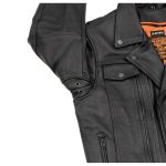 Milwaukee Leather LKM1720T Men’s Tall Sizes Black Premium Leather Motorcycle Vented Leather Jacket w/ Utility Pockets - Image 14
