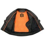 Milwaukee Leather LKM1720T Men’s Tall Sizes Black Premium Leather Motorcycle Vented Leather Jacket w/ Utility Pockets - Image 6