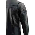 Milwaukee Leather Men’s Black Leather Sporty Crossover Scooter Motorcycle Jacket w/ Reflective Piping – LKM1725 - Image 12