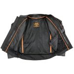 Milwaukee Leather Men’s Black Leather Sporty Crossover Scooter Motorcycle Jacket w/ Reflective Piping – LKM1725 - Image 14