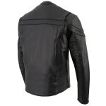 Milwaukee Leather Men’s Black Leather Sporty Crossover Scooter Motorcycle Jacket w/ Reflective Piping – LKM1725 - Image 16