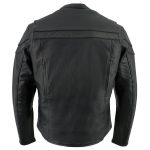 Milwaukee Leather Men’s Black Leather Sporty Crossover Scooter Motorcycle Jacket w/ Reflective Piping – LKM1725 - Image 13
