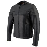 Milwaukee Leather Men’s Black Leather Sporty Crossover Scooter Motorcycle Jacket w/ Reflective Piping – LKM1725 - Image 11