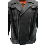 Milwaukee Leather LKM1760 Men’s Black Leather Motorcycle Riders Jacket w/ Multi-Utility Pockets - Image 9