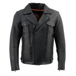 Milwaukee Leather LKM1760 Men’s Black Leather Motorcycle Riders Jacket w/ Multi-Utility Pockets - Image 5