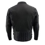 Milwaukee Leather LKM1765 Men’s Black Leather Racer Style Side Laced Motorcycle Jacket w/ Ventilation System - Image 2