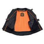 Milwaukee Leather LKM1765 Men’s Black Leather Racer Style Side Laced Motorcycle Jacket w/ Ventilation System - Image 6