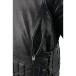 Milwaukee Leather LKM1765 Men’s Black Leather Racer Style Side Laced Motorcycle Jacket w/ Ventilation System - Image 8