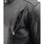 Milwaukee Leather LKM1765 Men’s Black Leather Racer Style Side Laced Motorcycle Jacket w/ Ventilation System - Image 14