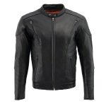 Milwaukee Leather LKM1765 Men’s Black Leather Racer Style Side Laced Motorcycle Jacket w/ Ventilation System - Image 15