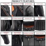 Milwaukee Leather LKM1765 Men’s Black Leather Racer Style Side Laced Motorcycle Jacket w/ Ventilation System - Image 5