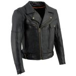 Milwaukee Leather LKM1770 Men’s Black Premium Thick Leather Motorcycle Jacket Brando Style Biker Jacket