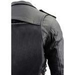 Milwaukee Leather LKM1775 Men’s Black Leather Vintage Brando Style Motorcycle Riders Jacket with Side Laces - Image 7