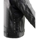 Milwaukee Leather LKM1775 Men’s Black Leather Vintage Brando Style Motorcycle Riders Jacket with Side Laces - Image 9
