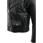 Milwaukee Leather LKM1775 Men’s Black Leather Vintage Brando Style Motorcycle Riders Jacket with Side Laces - Image 10
