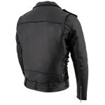 Milwaukee Leather LKM1775 Men’s Black Leather Vintage Brando Style Motorcycle Riders Jacket with Side Laces - Image 11